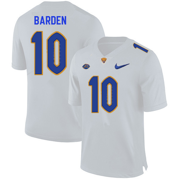 Men #10 Jaylon Barden Pitt Panthers College Football Jerseys Sale-White